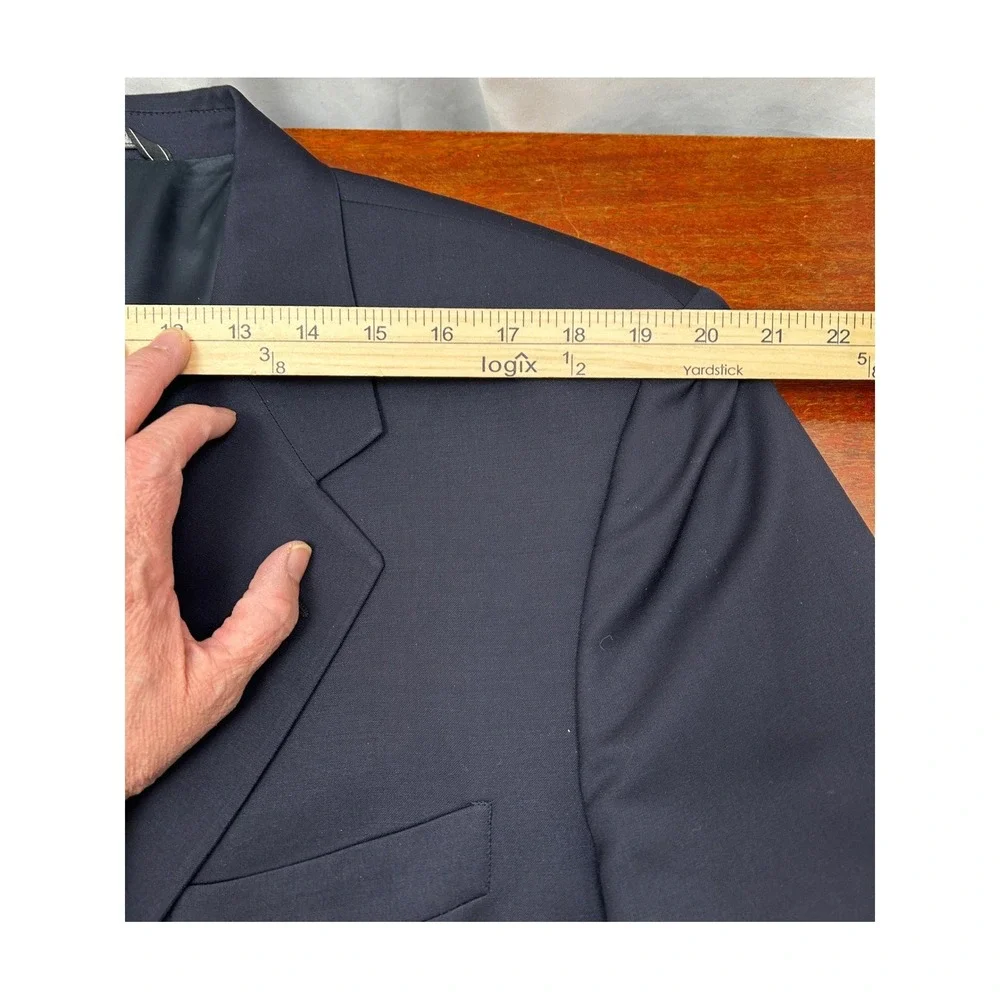 Santorelli Roma Men's Blazer Sport‎ Coat Navy 44R Pure Wool Business Core Italy
